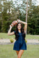 Btn Frt Denim Romper w/Cap Sleeves