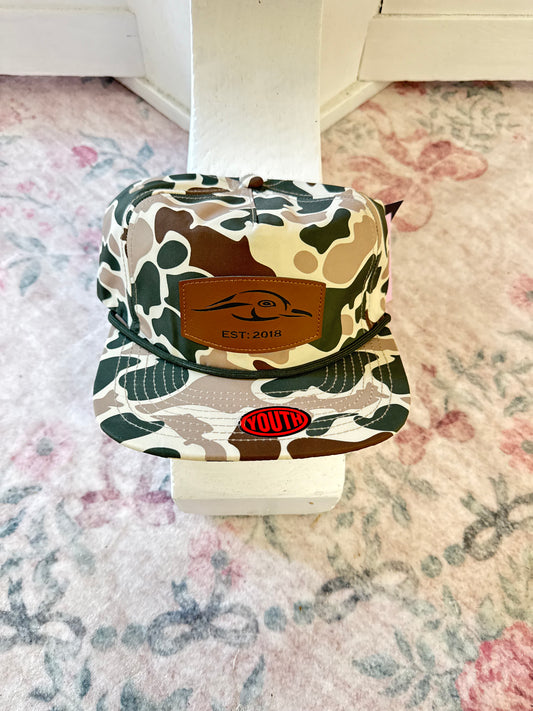 Camo flat bill hat
