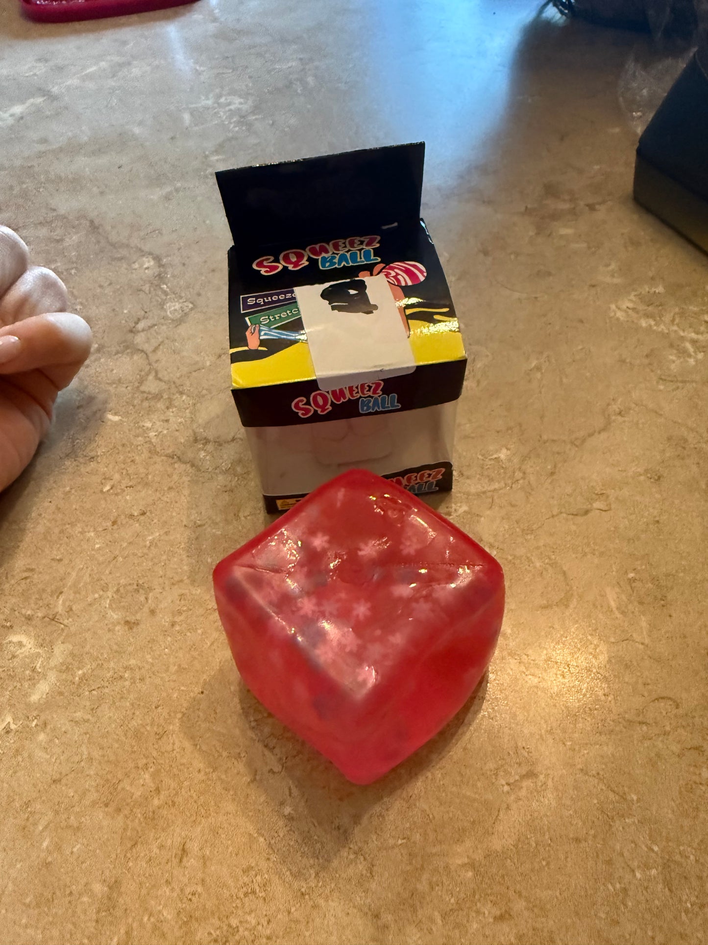 Pink sprinkle Squishy cube