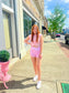 Bubble bath pink cropped tee