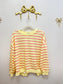 Yellow and pink stripe cross back top