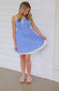 Blue gingham mini dress
