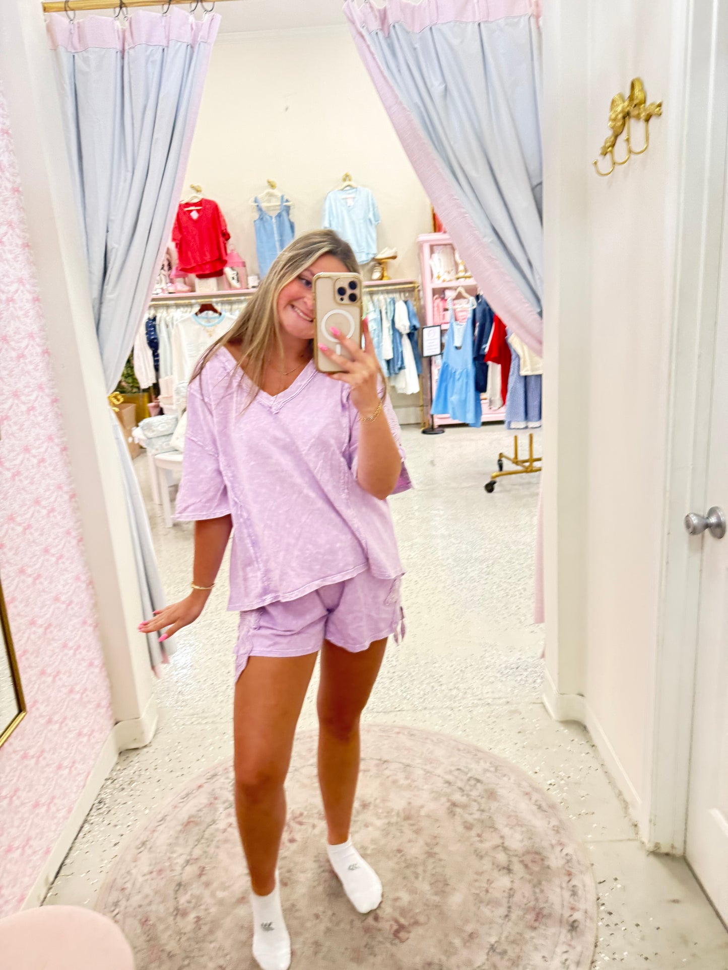 Light Purple bow, set shorts