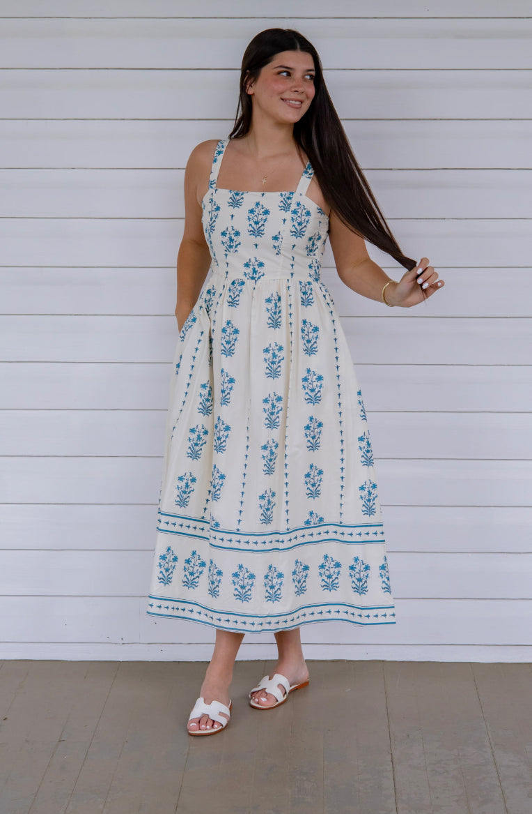 Blue floral detail maxi
