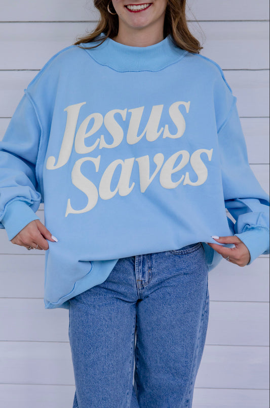 Jesus saves mock neck