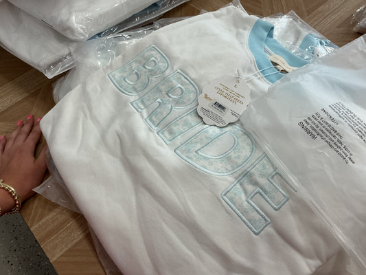 Baby Blue BRIDE Mock-Neck