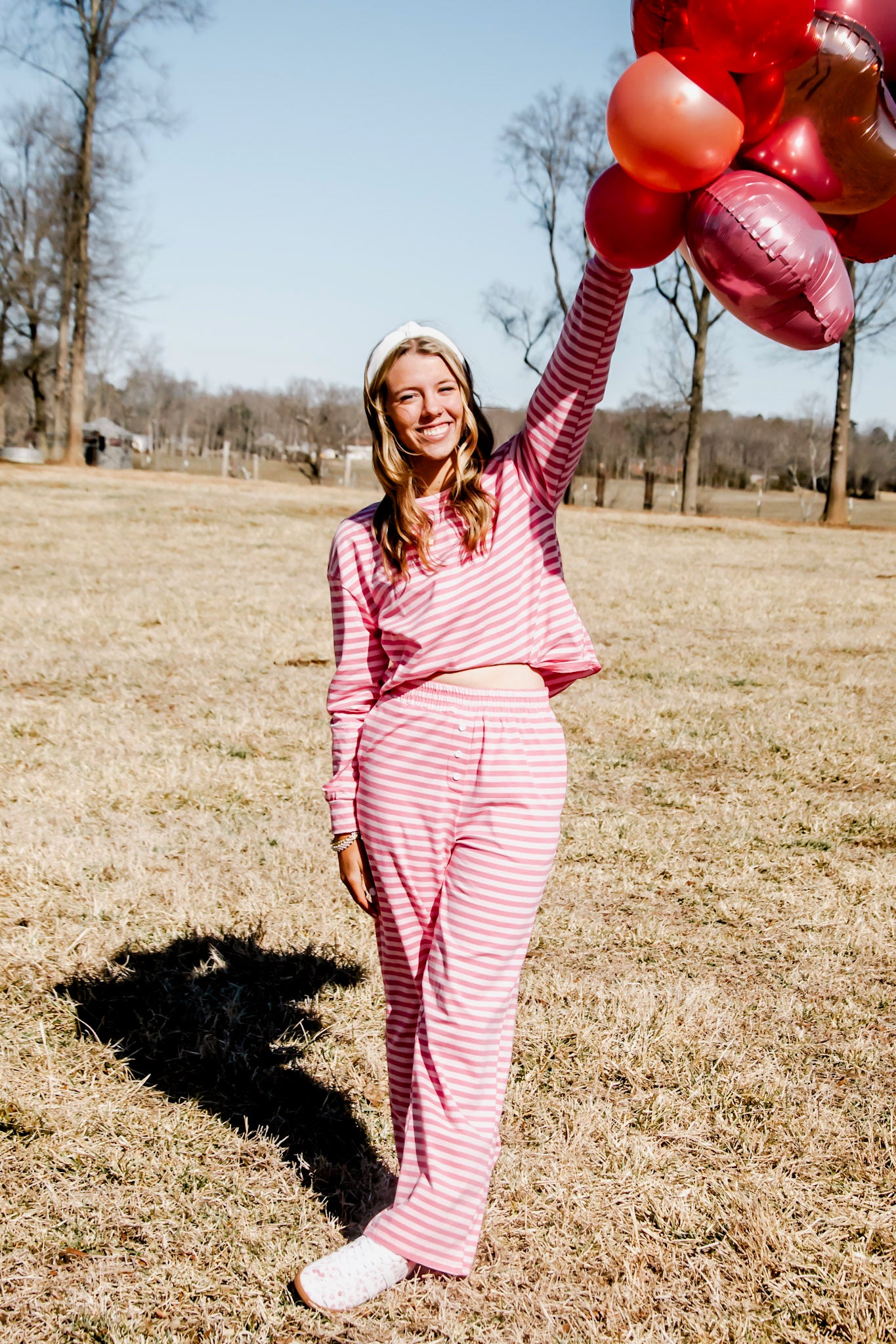 Pink stripes set