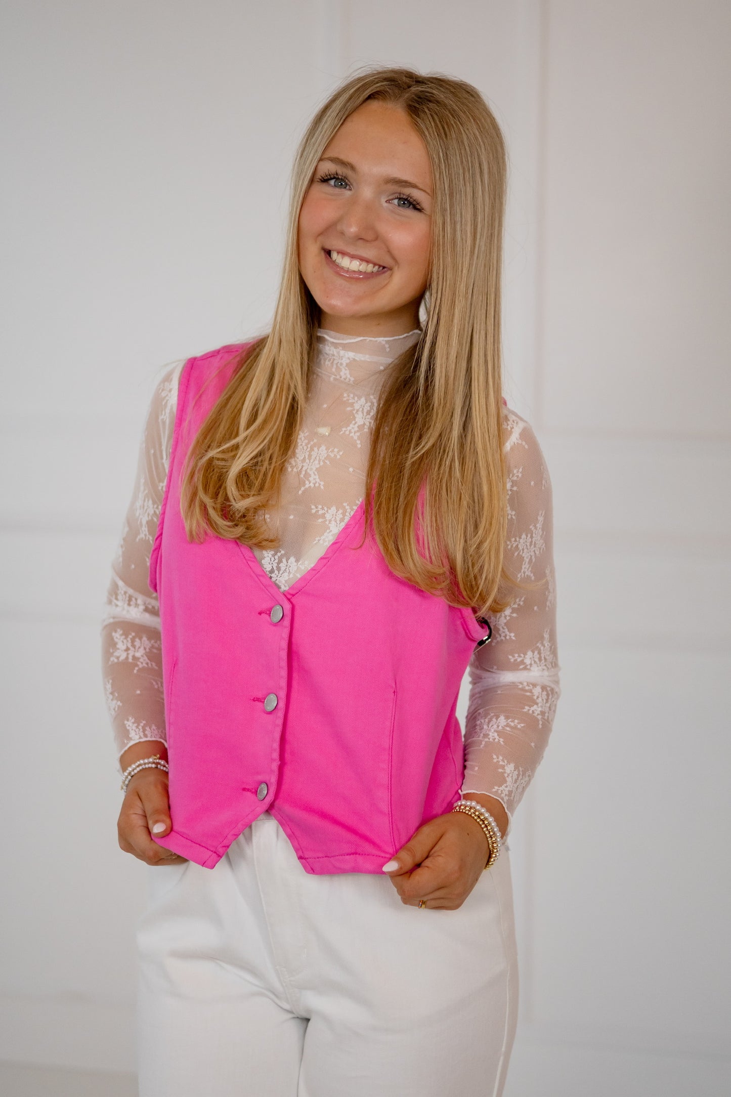 Waistcoat Vest, Hot Pink, JB