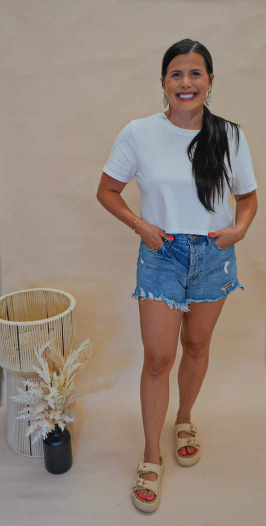 White baby tee