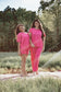 Hot pink ribbed Pants SET!