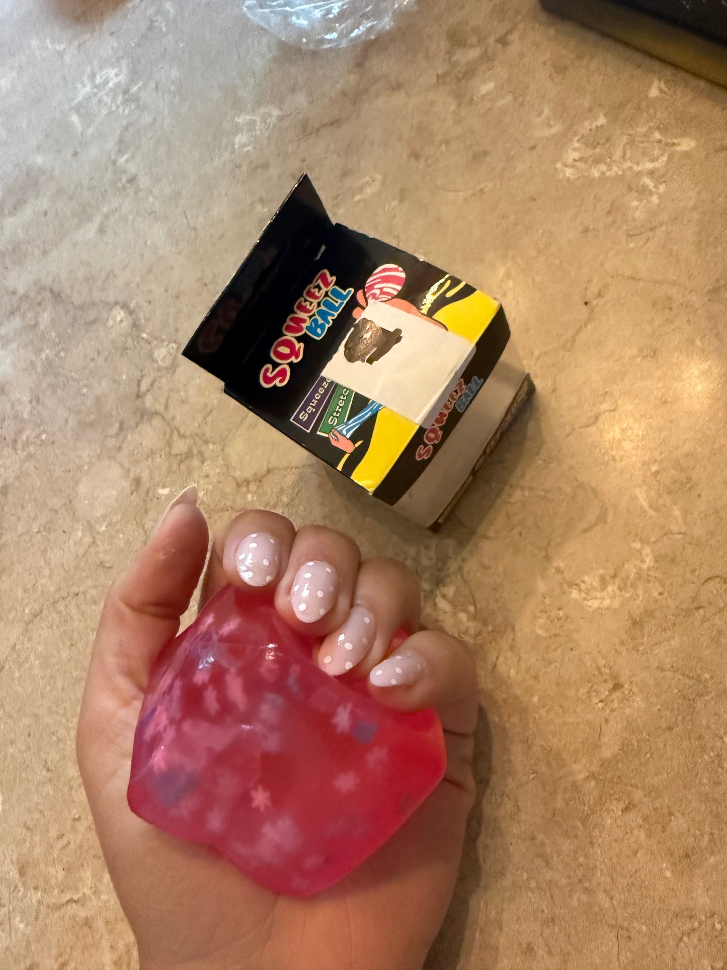 Pink sprinkle Squishy cube