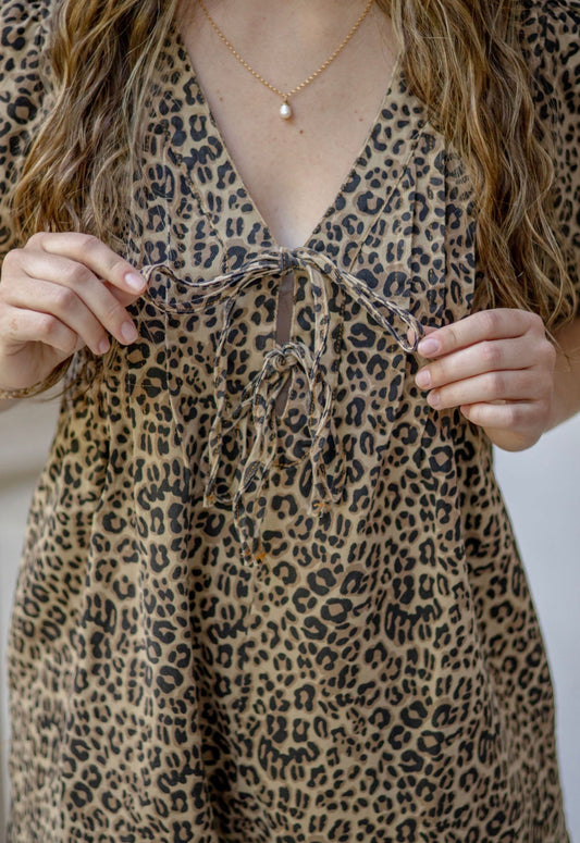 Leopard Bow Romper