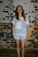 Ribbed blue gingham patchwork set