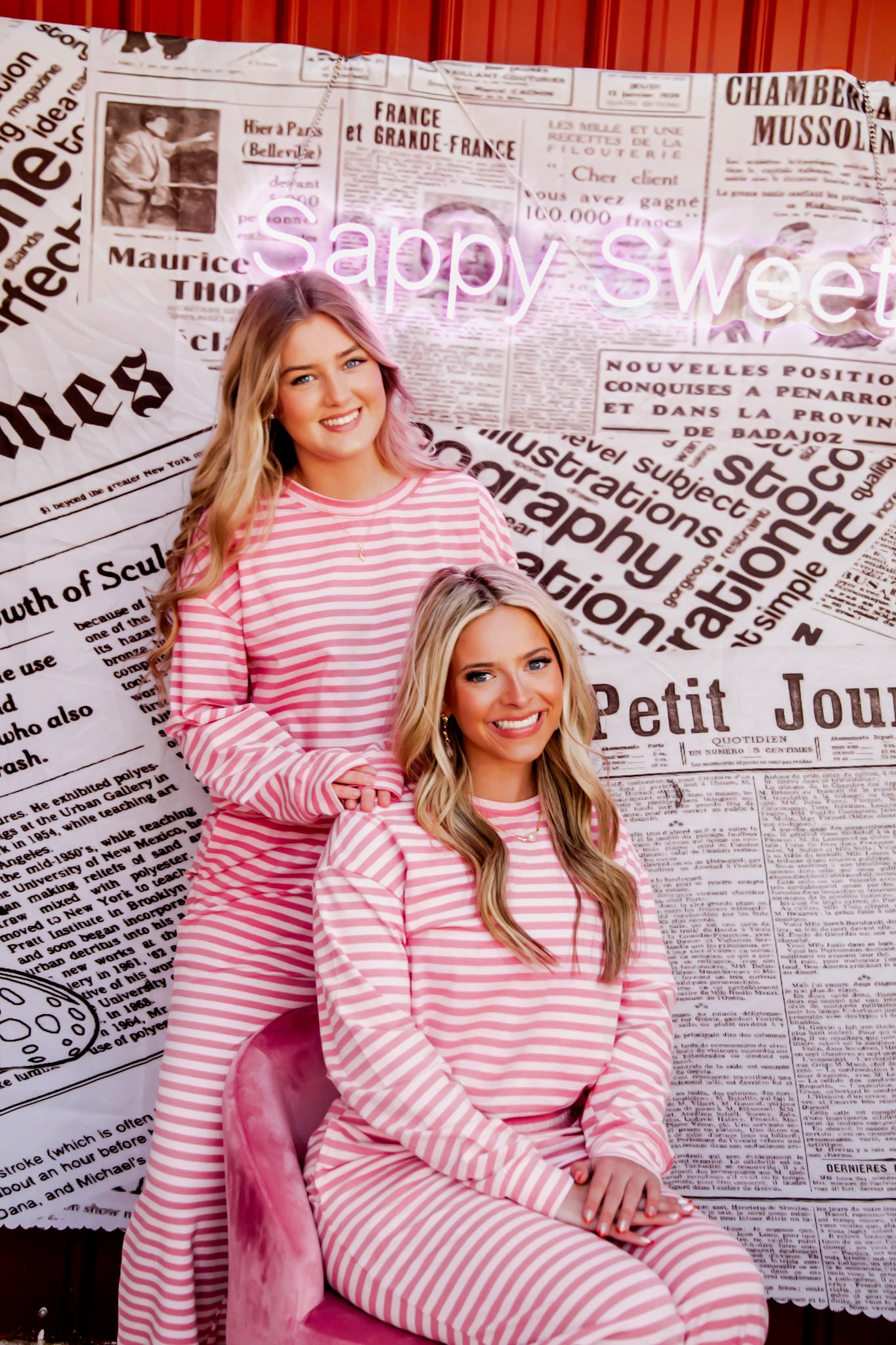 Pink stripes set
