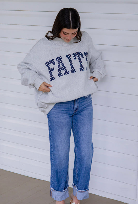 Faith polka dot mock neck