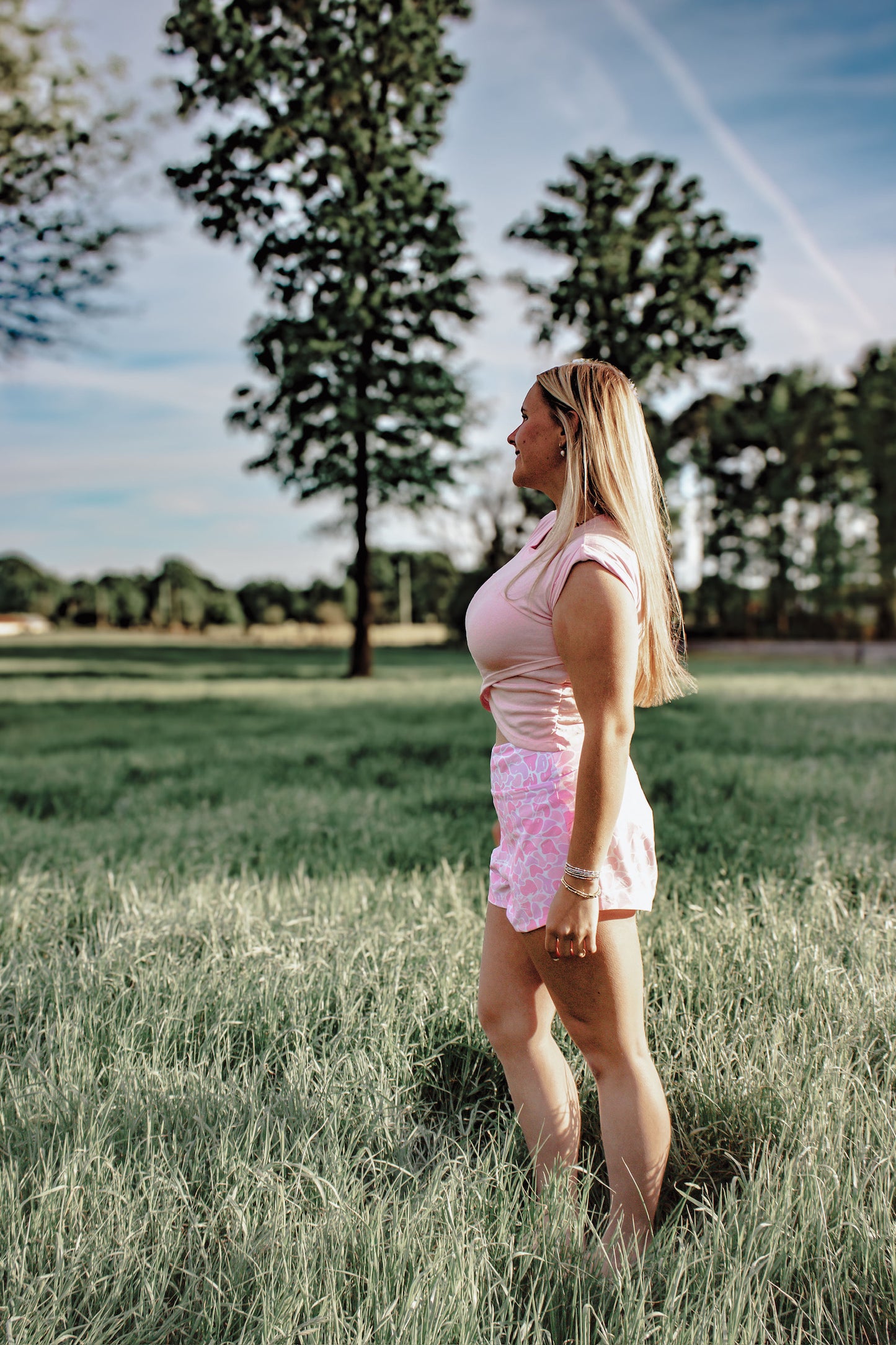 Bubble bath pink cropped tee