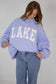 Beach/Lake Reversible CROP Mock Neck Sweatshirt, Lt. Blue