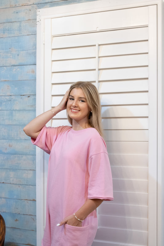 Light pink reversible romper!