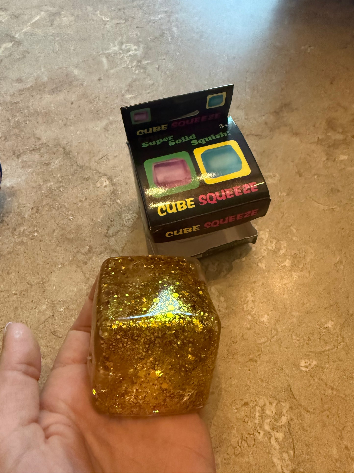 GOLD GLITTER Squishy cube