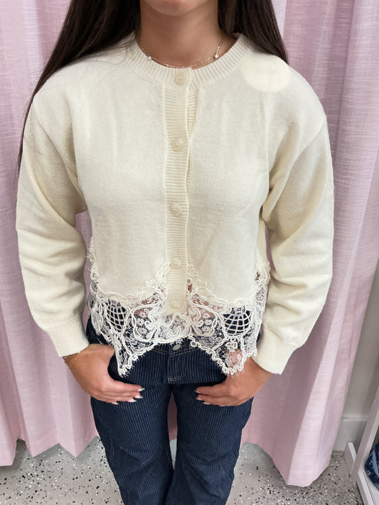 Bottomless lace cardigan