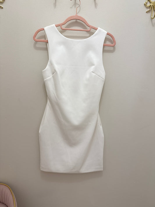 White Sleeveless Sheath Dress