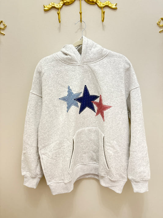 Stars and Stripes patchwork hoodie