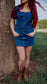Denim gold button set wit skirt!