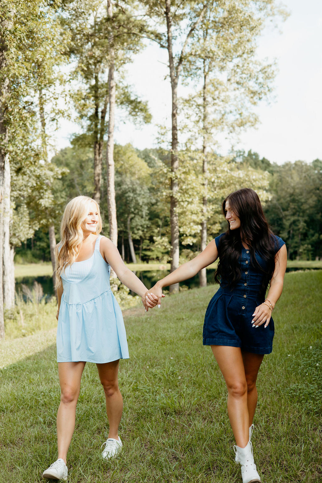 Btn Frt Denim Romper w/Cap Sleeves