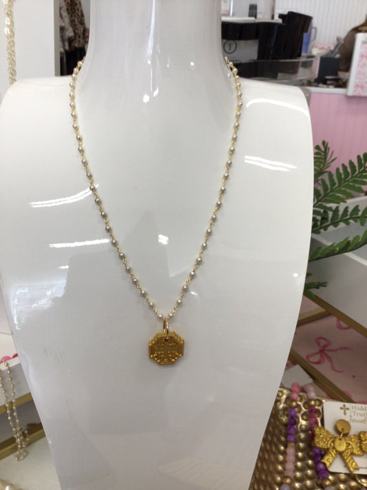 Pearl Chain w/Jerusalem Cross