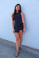 Tie front romper dress NAVY