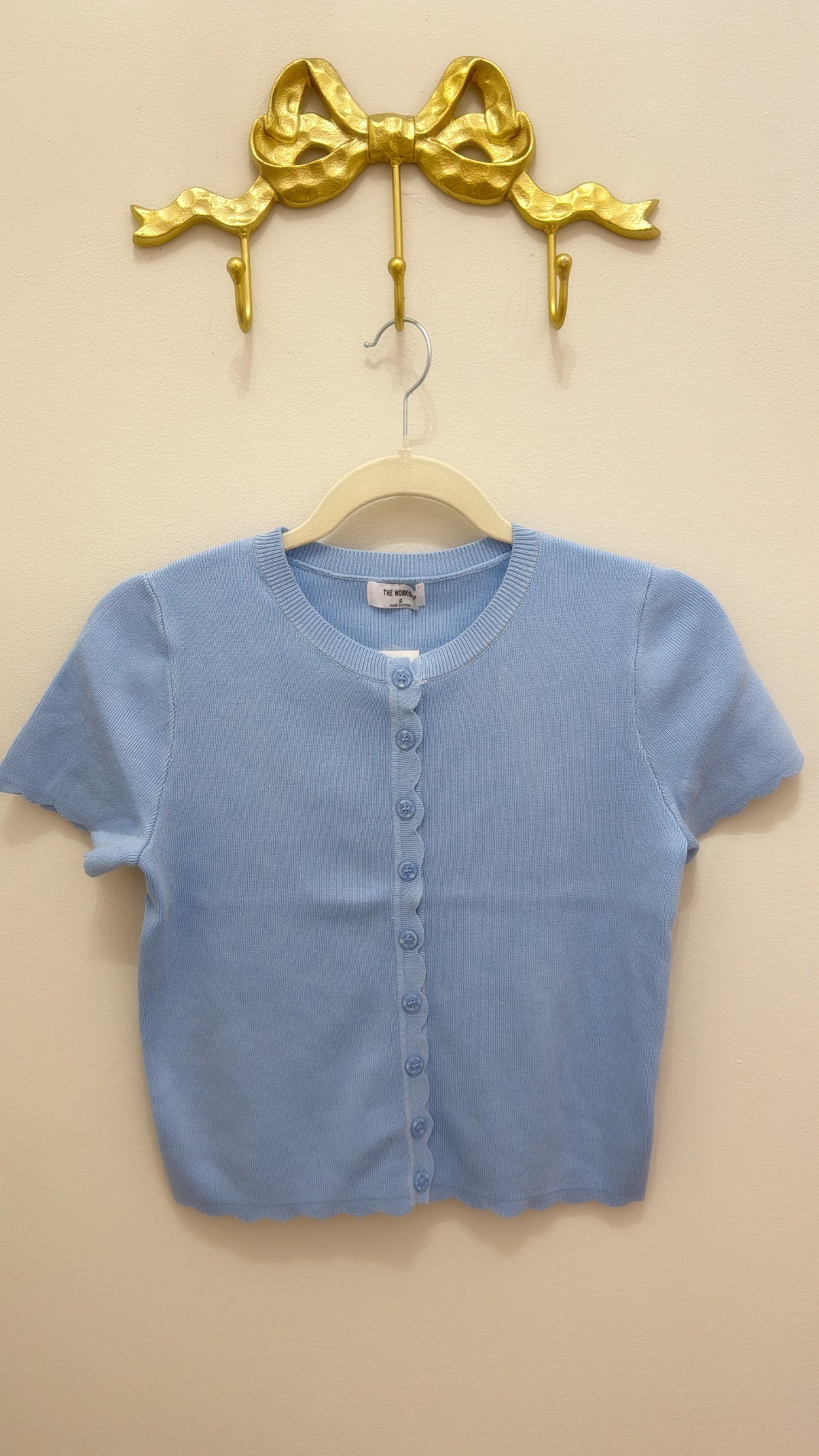 Soft blue scalloped cardigan