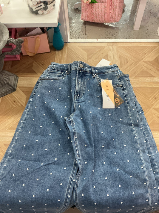 To cute polka dot barrel jeans