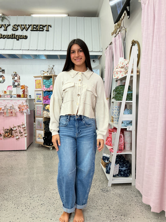 Scarecrow cardigan top cream