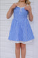 Blue gingham mini dress