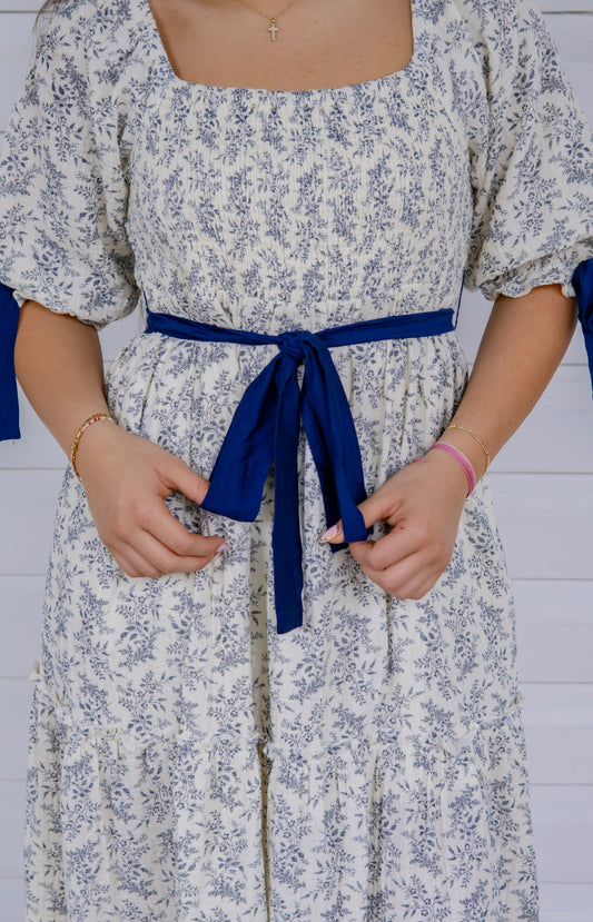 Curvy navy floral maxi