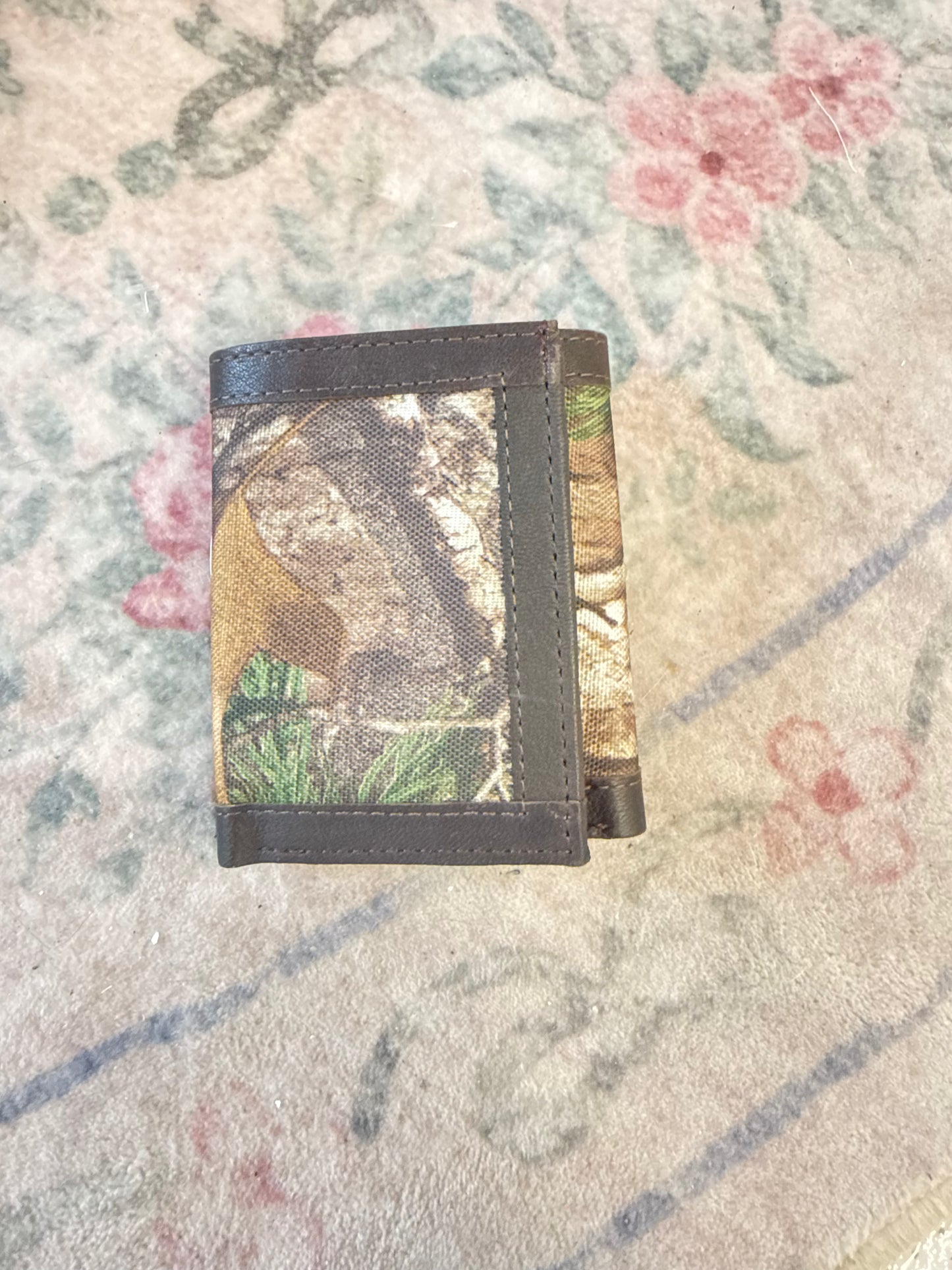 Brown lined trifold wallet