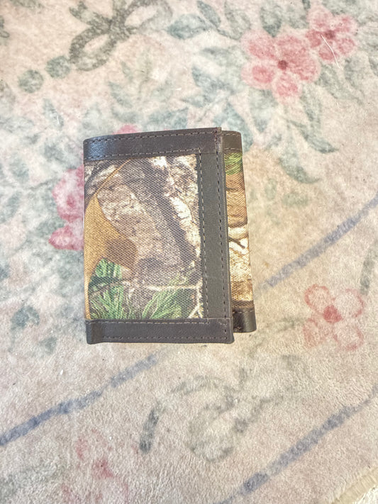 Brown lined trifold wallet