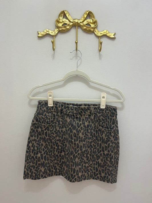 Leopard Button Skirt