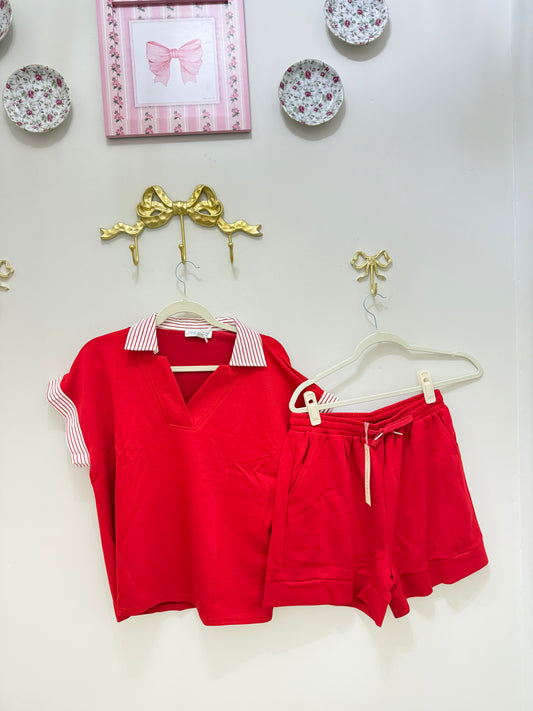 Red rose stripe set