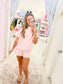 Pink striped princess Mock-Neck set ￼