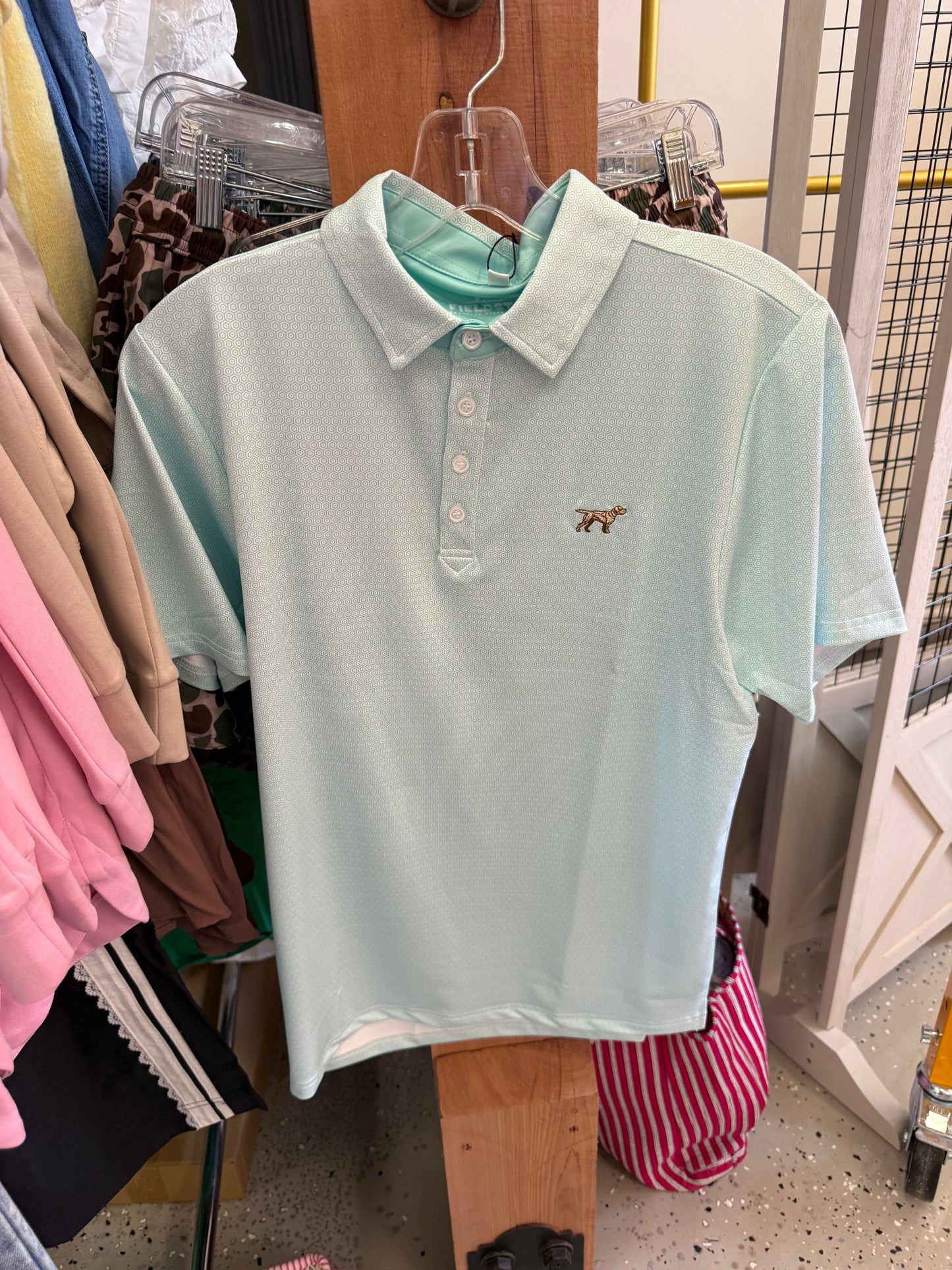 Teal diamond polo