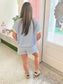 Ribbed blue gingham patchwork set