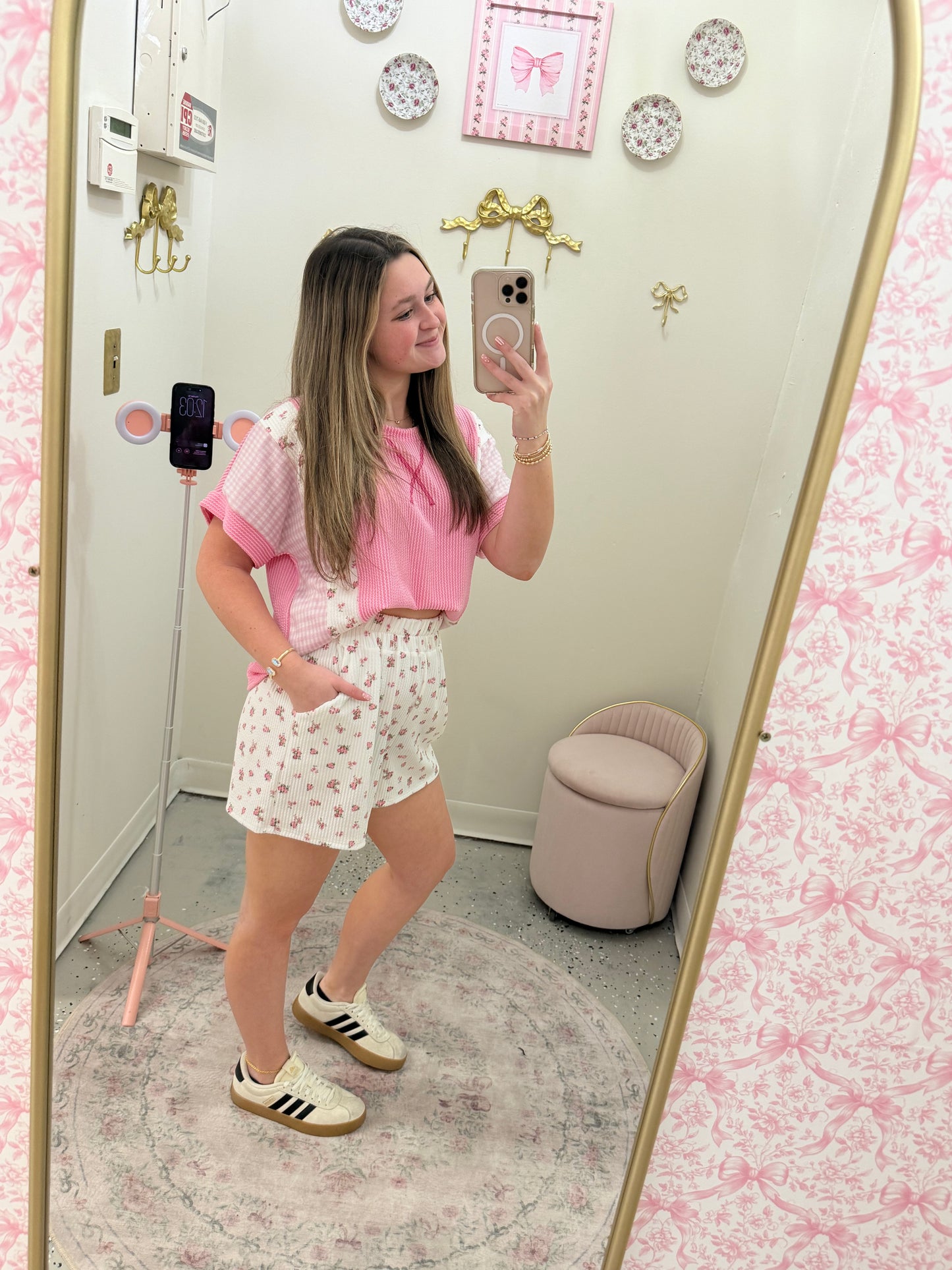 Ribbed Pink LSF patchwork set