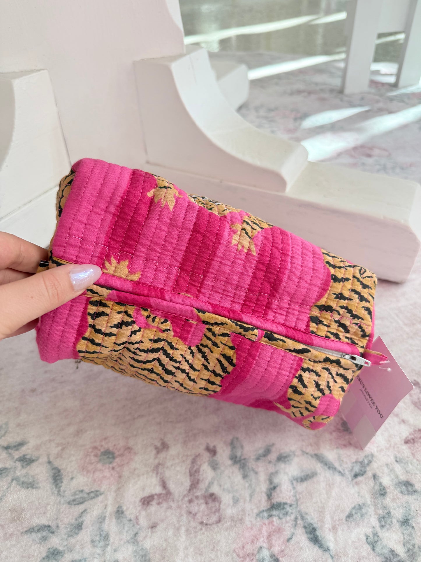S,M,L Makeup bags  ( pink cheetah )