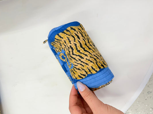 S,M,L blue cheetah stripe Makeup bags