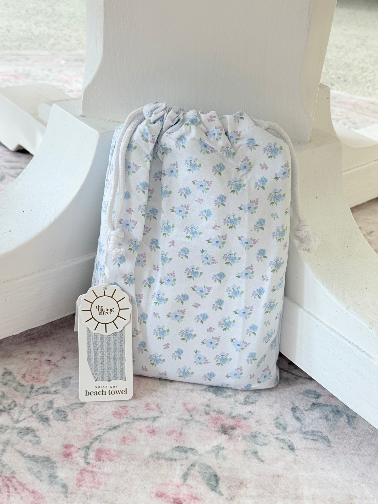 Quick Dry Beach Towel - Petal Parade Blue