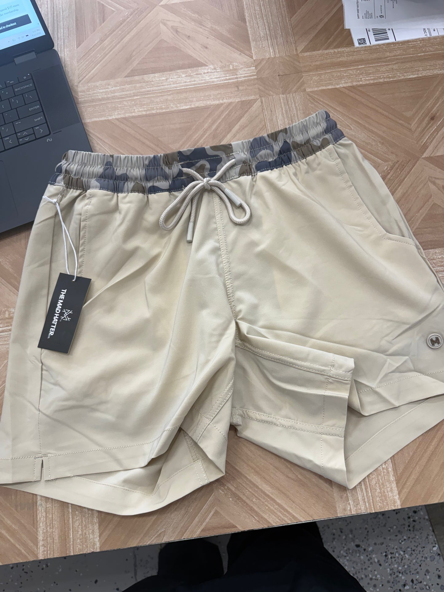 Khaki camo volley short!