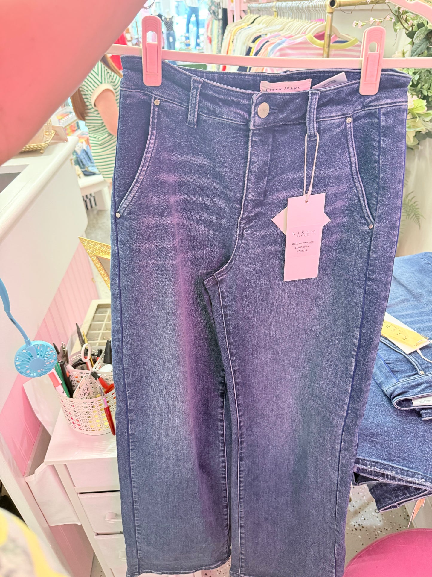 Dark wash risen jeans!