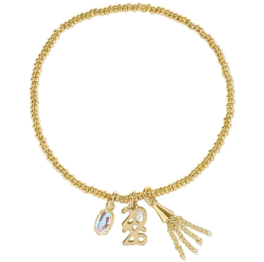 2026 Grad Stretch Bracelet, Gold/Dichroic